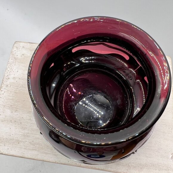 Krome-Kraft Farber Brothers Vintage Vase Amethyst Glass And Chrome Tulip  3” - Picture 3 of 11